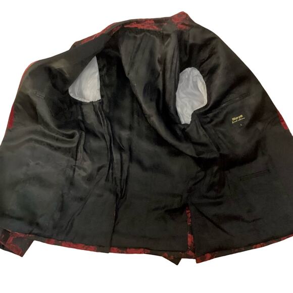 Biarelli Red/Black Rose Peak-Lapel Dinner Tuxedo Set - Picture 2 of 13